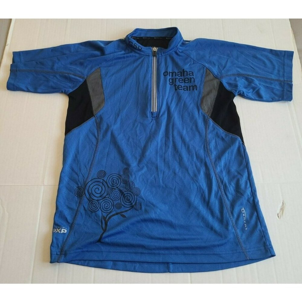 PayPal Blue and Black Cycling Jacket Serfas - Omaha Green‎ Team Men's Large